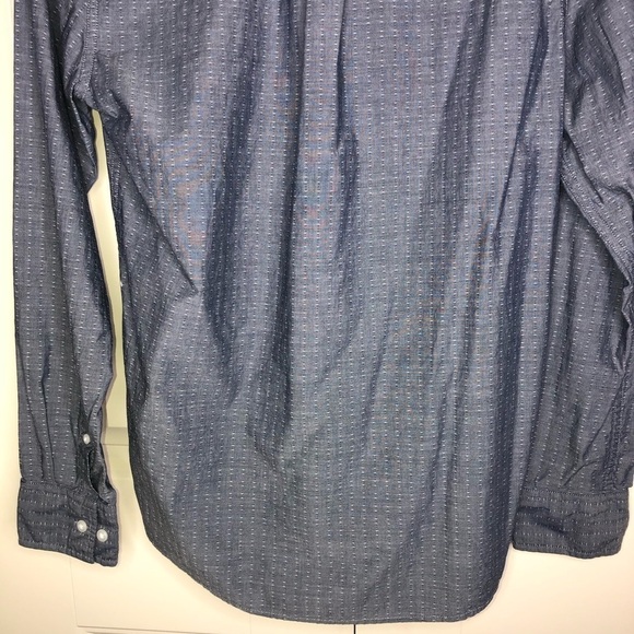 Bixby Men’s Textured Blue Print Nomad Long Sleeve Button Down Shirt Size Small - Picture 7 of 7